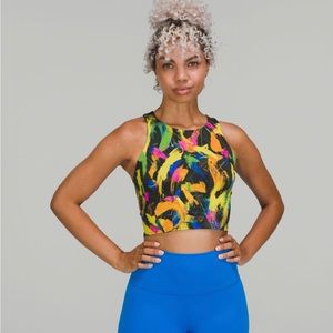 Lululemon wunder train racerback tank top in undertone black multi